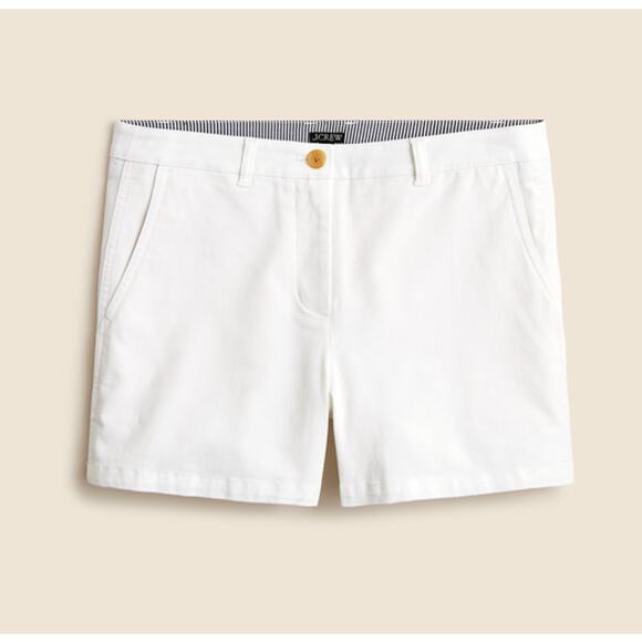 J.Crew Heritage 4" Chino Short WMNS 2 White High Rise Stretchy Zip Fly Pockets - Picture 3 of 9